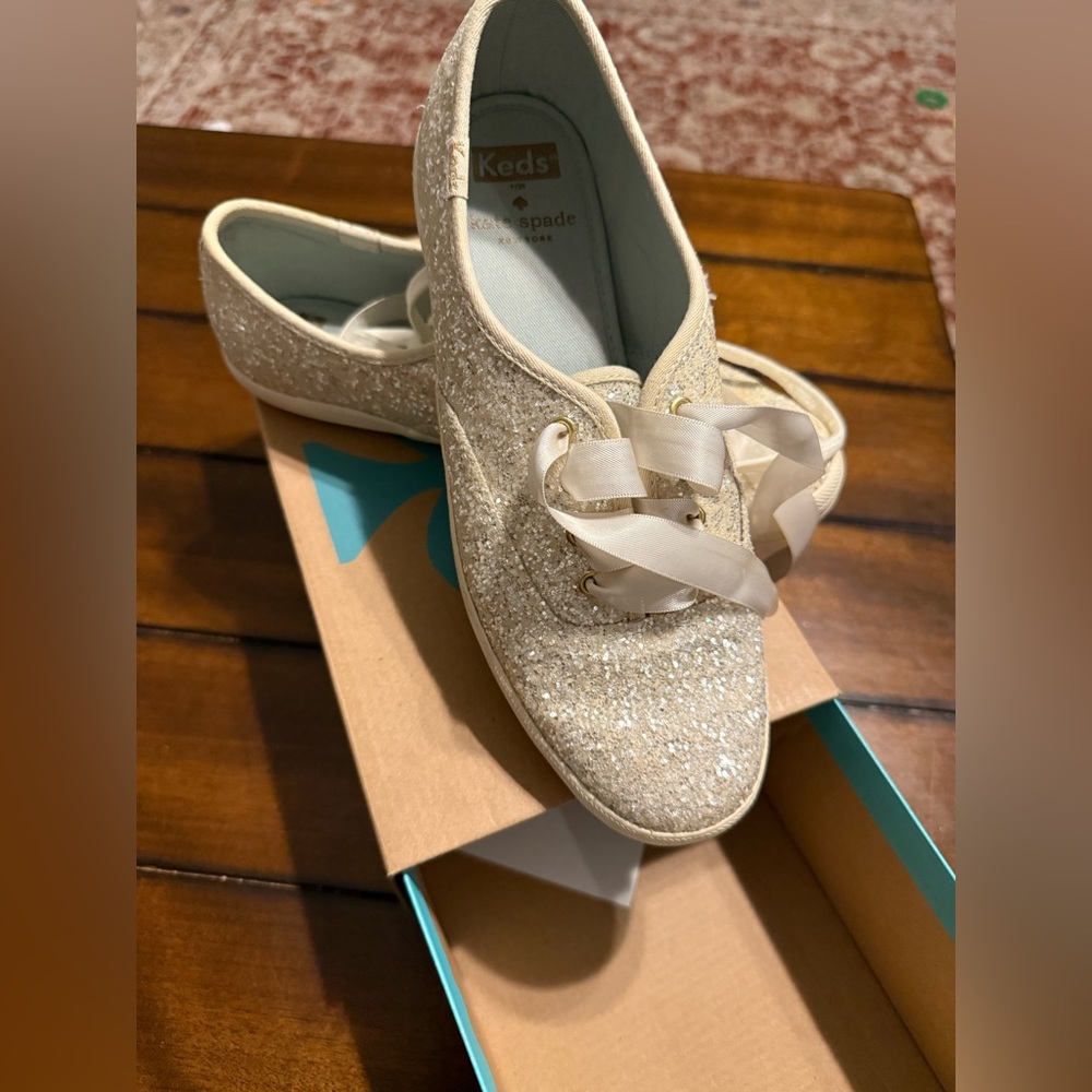 Kate Spade Glitter Sneakers - White Glitter